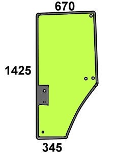 szyba drzwi lewe do ciągnika John Deere R131163