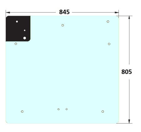 Szyba tylna do ciągnika Ursus Polmot 8014H, 9014H, 10014H