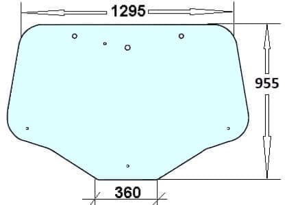 Szyba tylna do ciągnika Case, New Holland, Steyr - 82030887, 87663400, 87744542