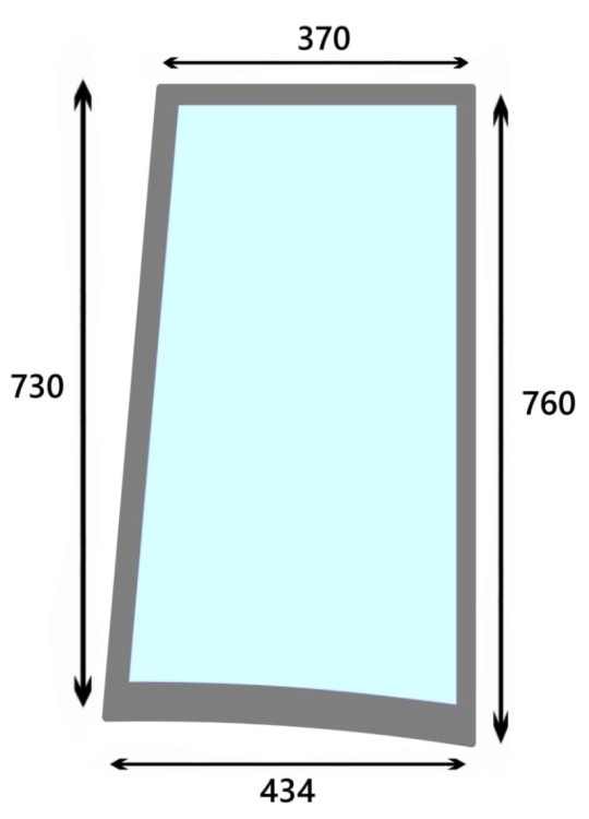 Szyba boczna prawa do ciagnika Deutz, Hurlimann, Lamborghini, Same  - 0.015.0307.0/10