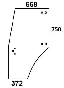 Szyba drzwi lewe do ciągnika Deutz-Fahr, Same, Lamborghini, Hurlimann 0.009.7700.0/40