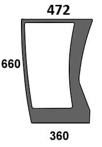 Szyba przednia dolna lewa do ciągnika Deutz-Fahr, Lamborghini, Same, Hurlimann 04429882, 04418627