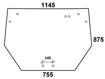 Szyba tylna do ciągnika Deutz-Fahr, Same, Lamborghini, Hurlimann 0.010.6265.0