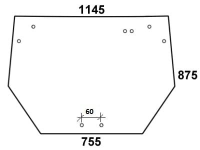 Szyba tylna do ciągnika Deutz-Fahr, Same, Lamborghini, Hurlimann 0.009.7699.0/20, 0.009.7699.0/30, 4406568