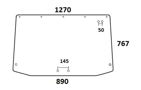 Szyba tylna do ciągnika Deutz-Fahr, Same, Lamborghini, Hurlimann 00075181020