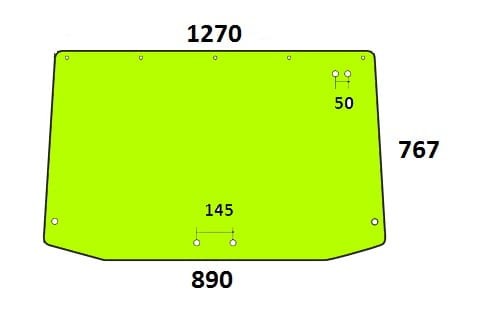 Szyba tylna do ciągnika Deutz-Fahr, Same, Lamborghini, Hurlimann 00075181020