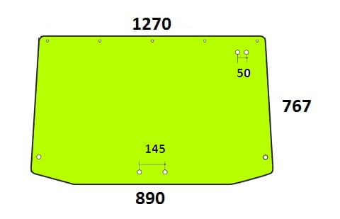 Szyba tylna do ciągnika Deutz-Fahr, Same, Lamborghini, Hurlimann 00075181020