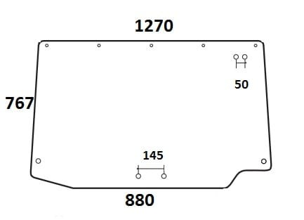 Szyba tylna do ciągnika  Deutz-Fahr, Same, Lamborghini, Hurlimann 00077338010