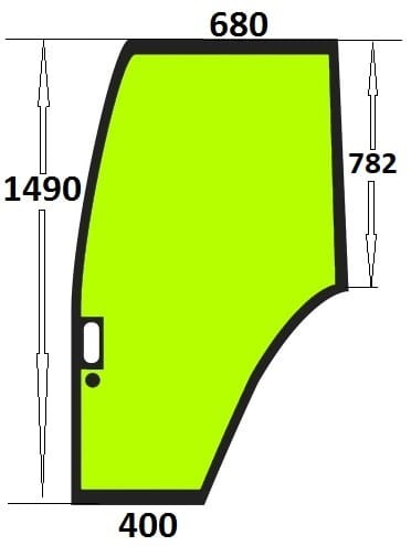 Szyba drzwi lewe do ciągnika Fiat, Ford, New Holland 82000396