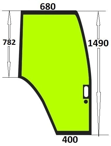 Szyba drzwi prawe do ciągnika Fiat, Ford, New Holland 82000367