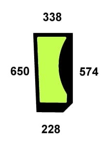 Szyba przednia dolna lewa do ciągnika Case, Fiat, Ford, New Holland - 82002185