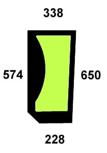 Szyba przednia dolna prawa do ciągnika Case, Fiat, Ford, New Holland - 82002184