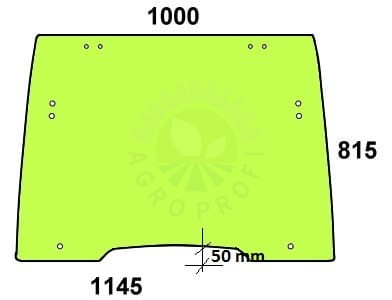Szyba przednia do ciągnika Case, Fiat, Ford, New Holland - 82003391