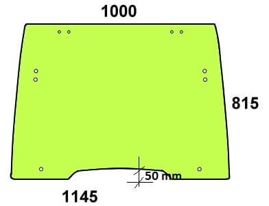 Szyba przednia do ciągnika Case, Fiat, Ford, New Holland - 82003391