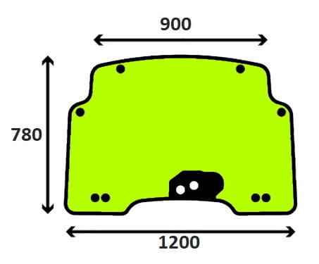 Szyba przednia do ciągnika Case, New Holland, Steyr - 47358037