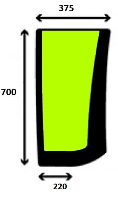 Szyba przednia dolna lewa do ciągnika Case, Steyr - 84604859