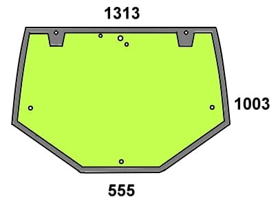 Szyba tylna do ciągnika Fiat, Ford, Landini - 86002901