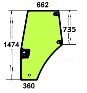 Szyba drzwi lewe Case, New Holland 87620234