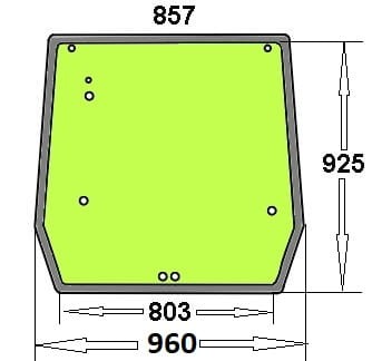 Szyba tylna do ciągnika Case, New Holland - 5089562