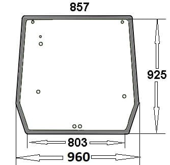 Szyba tylna do ciągnika Case, New Holland - 5089562