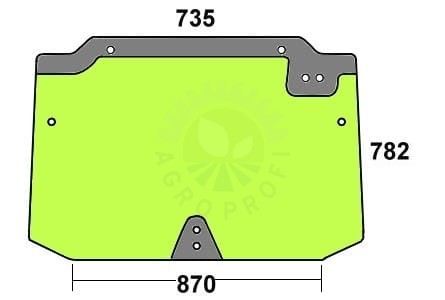 Szyba tylna  do ciągnika Case, New Holland, Steyr - 44911502