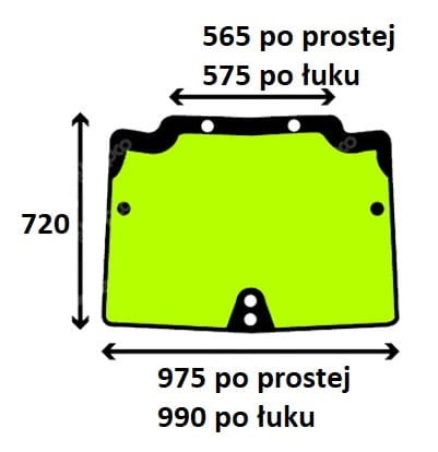 Szyba przednia do ciągnika Case, New Holland, Steyr - 44910454