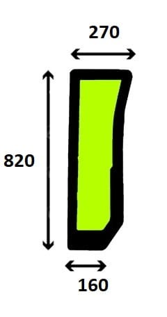 Szyba przednia dolna lewa do ciągnika Case, New Holland, Steyr - 44910447