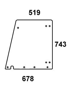 Szyba drzwi górna do ciągnika Fendt - 247811030102