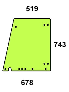 Szyba drzwi górna do ciągnika Fendt - 247811030950