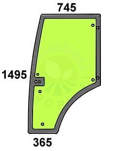 Szyba drzwi lewe do ciągnika Renault, Claas Ares, Atles, Arion, Axion - 7700073324, 7700044195