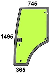 Szyba drzwi lewe do ciągnika Renault, Claas Ares, Atles, Arion, Axion - 7700073324, 7700044195