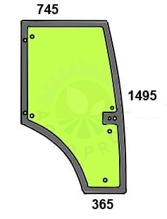 Szyba drzwi prawe do ciągnika Renault, Claas Ares, Atles, Arion, Axion - 7700073325, 7700044196