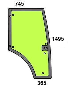 Szyba drzwi prawe do ciągnika Renault, Claas Ares, Atles, Arion, Axion - 7700073325, 7700044196