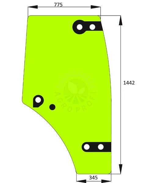 Szyba drzwi prawe do ciagnika Renault, Claas Axos, Celtis 6005029097