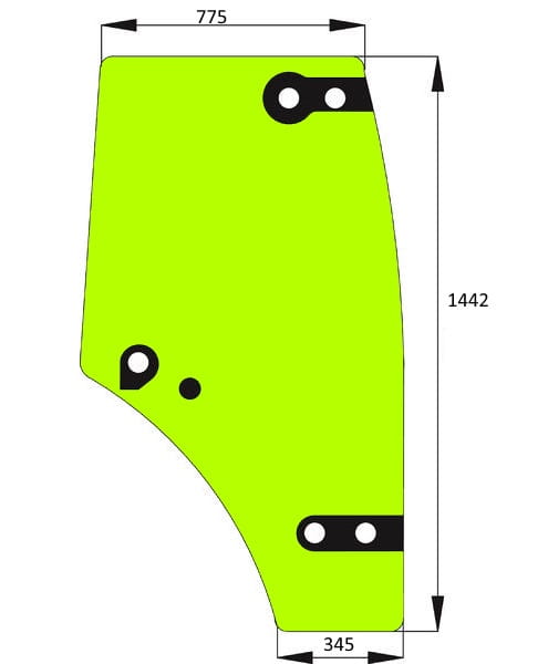 Szyba drzwi prawe do ciagnika Renault, Claas Axos, Celtis 6005029097