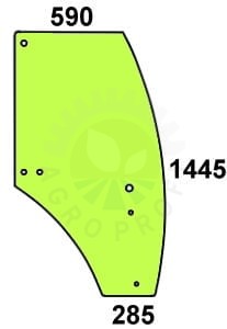 Szyba drzwi prawe do ciągnika John Deere R273149, R198625, SU27313