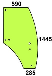 Szyba drzwi prawe do ciągnika John Deere R273149, R198625, SU27313