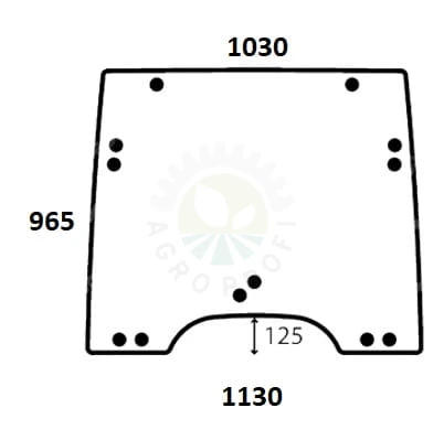 Szyba przednia do ciągnika John Deere R264822