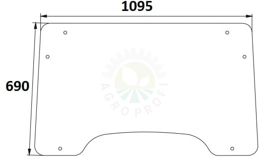 Szyba przednia do ciągnika John Deere, Renault, Claas Ceres 6005023243, L65495