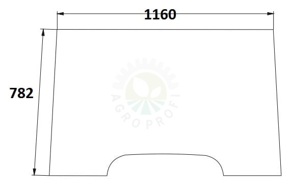 Szyba przednia do ciągnika John Deere, Renault, Claas Ceres 6005028924, 6005010155, 6005010156