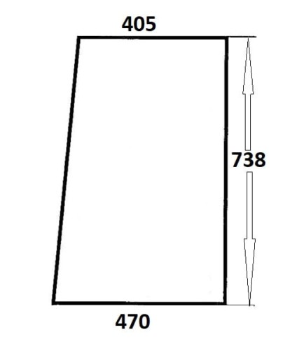 Szyba drzwi górna lewa, prawa do ciągnika Ursus (380)