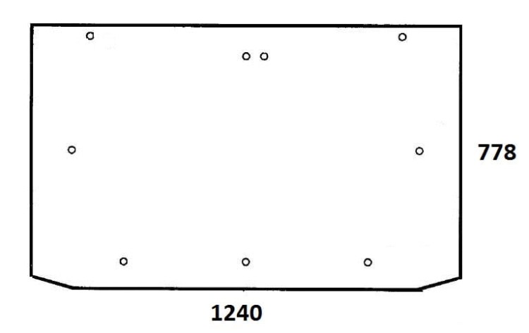 Szyba tylna do ciągnika Hurlimann, Lamborghini, Same 092312680/20 (758)