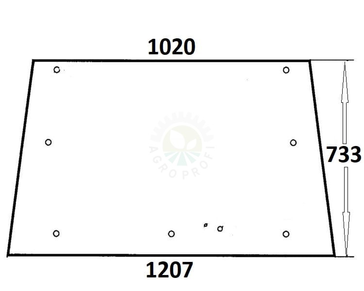 Szyba tylna do ciągnika Landini, Massey Ferguson 3303023M1 (764)