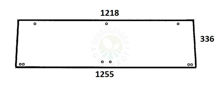 Szyba tylna dolna łamana do ciągnika Renault, Claas 7700017669 (844)