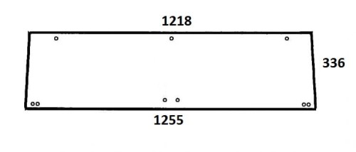 Szyba tylna dolna łamana do ciągnika Renault, Claas 7700017669 (844)