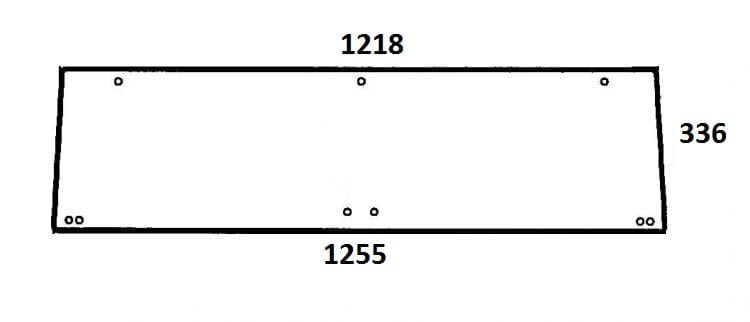 Szyba tylna dolna łamana do ciągnika Renault, Claas 7700017669 (844)
