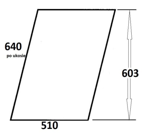 Szyba drzwi górna lewa, prawa do ciągnika Ursus (028a)