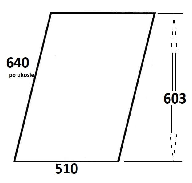 Szyba drzwi górna lewa, prawa do ciągnika Ursus (028a)
