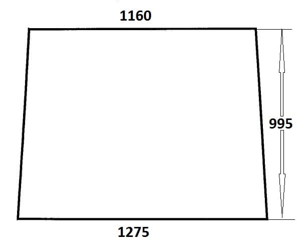 Szyba przednia do ciągnika Renault, Claas 6005028926 (837a)