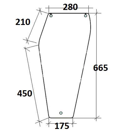 Szyba przednia dolna lewa do ciągnika Deutz-Fahr 04351733